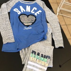 Flippie shirt with matching Justice sweatpants 12